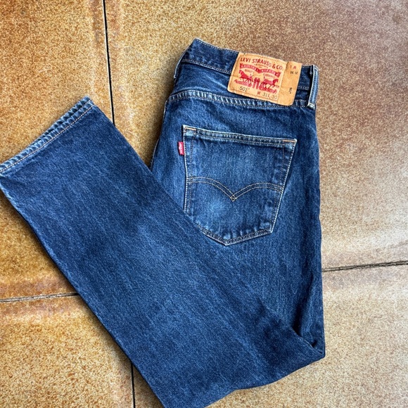 Levi's Other - Levi's Men's 501 button fly Blue Straight-Leg Jeans with Red Tab